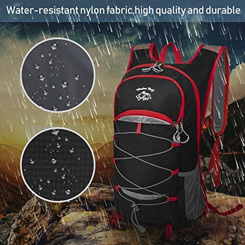 Wuzfully Plecak rowerowy dla mężczyzn, kobiet, 25 l, lekki, oddychający, wodoodporny, turystyka, outdoorowy, sportowy plecak, czarny - obrazek 6