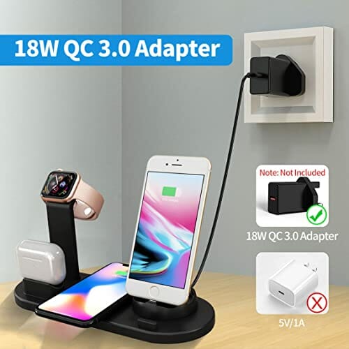 Bezprzewodowa stacja ładująca 3 w 1, bezprzewodowa stacja ładująca do telefonów iPhone 14/13/12/11 Pro Max/X/Xs Max/8/8 Plus/Samsung, iWatch Series 7/6/5/SE/4/3/2, AirPods 3/2/pro - obrazek 4