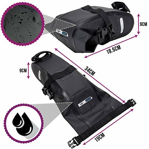 BTR Odporna na każdą pogodę wodoodporna pod siodełkiem w stylu klina torba rowerowa - obrazek 5