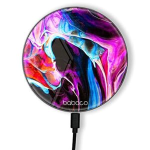 ERT GROUP Oryginalna i oficjalnie licencjonowana przez Babaco ładowarka indukcyjna, wzór Abstract 026, szklana bezprzewodowa stacja ładująca, kabel Micro USB 1 metr 10W