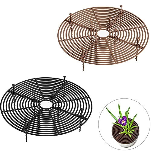 2 x Ochraniacze gleby do doniczek, Doniczka do ochrony roślin bezpieczeństwa, siatka ochronna do doniczek do ochrony dzieci i zwierząt domowych, Kolor Brązowy, Czarny - obrazek 9