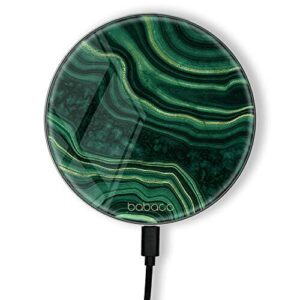 ERT GROUP Oryginalna i oficjalnie licencjonowana przez Babaco ładowarka indukcyjna, wzór Marble 002, szklana bezprzewodowa stacja ładująca, kabel Micro USB 1 metr 10W