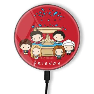 ERT GROUP Oryginalna i oficjalnie licencjonowana przez Friends ładowarka indukcyjna, wzór Friends 005, szklana bezprzewodowa stacja ładująca, kabel Micro USB 1 metr 10W