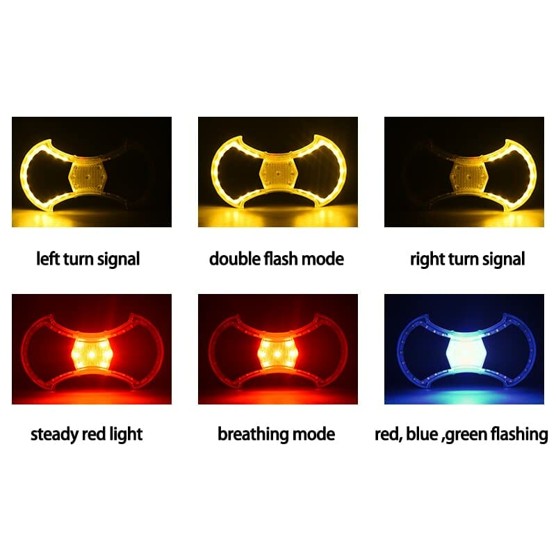 Migające rowery i hulajnoga elektryczna, tylne światło, możliwość ładowania USB, pilot bezprzewodowy, 6 trybów oświetlenia, łatwy montaż, bądź widoczny i wskazuj kierunek w każdej chwili - obrazek 5