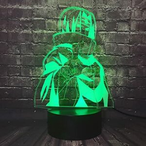 Sasuke 3D LED lampka nocna Japonia Anime Uchiha Itachi lampa dla dzieci optyczna 16 zmieniających się kolorów dotykowa zdalna lampa stołowa chłopiec pokój dekoracja dziecko lampa do karmienia dzieci sen nastrój lampa wentylatory Boże Narodzenie urodziny zabawka prezent