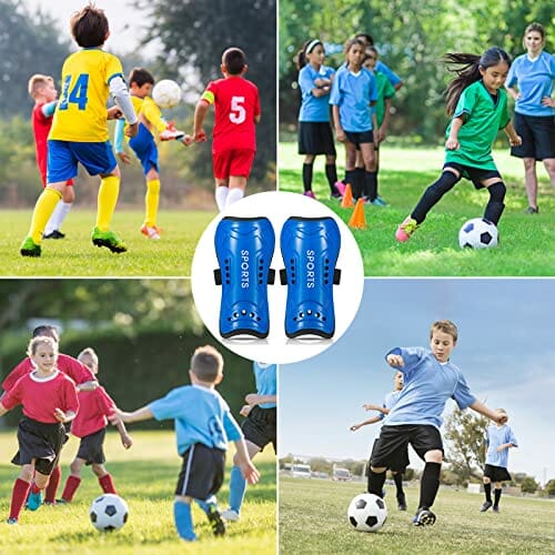 Dziecięce piłki nożnej, ochraniacze na golenie, dla nastolatków, piłka nożna, lekkie niebieskie dzieci, podkładka na golenie, dla początkujących, dla chłopców, dziewcząt, gry w piłkę nożną, sprzęt ochronny na nogi (6-15 lat) - obrazek 7