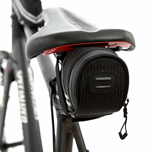 BTR Lekka torba rowerowa na siodełko klin z odblaskowymi, wodoodpornymi zamkami błyskawicznymi i pętlą na tylne światło - obrazek 4