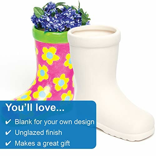 Baker Ross AG273 Wellington Boot ceramiczne doniczki (2 sztuki) do dek - obrazek 6