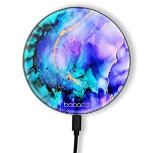 ERT GROUP Oryginalna i oficjalnie licencjonowana przez Babaco ładowarka indukcyjna, wzór Abstract 011, szklana bezprzewodowa stacja ładująca, kabel Micro USB 1 metr 10W