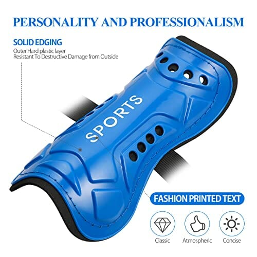 Dziecięce piłki nożnej, ochraniacze na golenie, dla nastolatków, piłka nożna, lekkie niebieskie dzieci, podkładka na golenie, dla początkujących, dla chłopców, dziewcząt, gry w piłkę nożną, sprzęt ochronny na nogi (6-15 lat) - obrazek 4