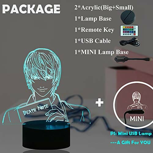 Yagami 3D lampka nocna Japonia anime figurka Yagami dzieci światło dla chłopca salonu kreskówka lampa stołowa LED 16 kolorów USB nastrój połysk dzieci lampa do spania wakacje przyjęcie urodziny Boże Narodzenie zabawki prezent - obrazek 5