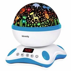 Moredig Projektor dla niemowląt, projektor nocnej lampki dla dzieci z timerem i pilotem zdalnego sterowania dla chłopców i dziewcząt