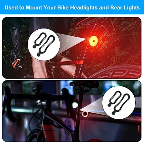 AOROPS Gumowy pierścień rowerowy ze stretchu, czarny, 30 sztuk, gumowa taśma do latarki rowerowej (15 dłuższych + 15 krótszych) - obrazek 5