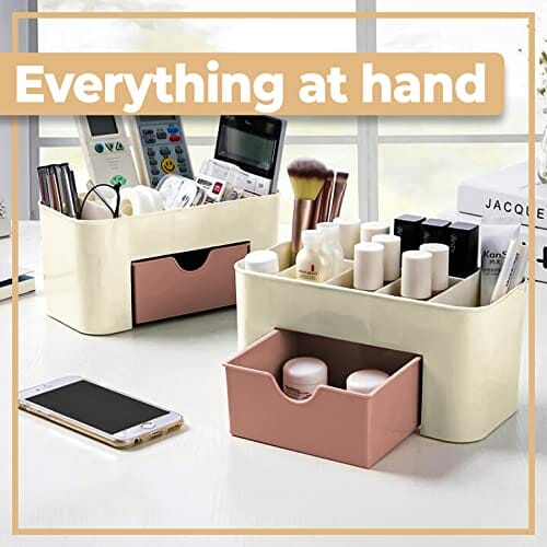 Retoo Organizer na kosmetyki z szufladą i sześcioma przegródkami do ma - obrazek 7