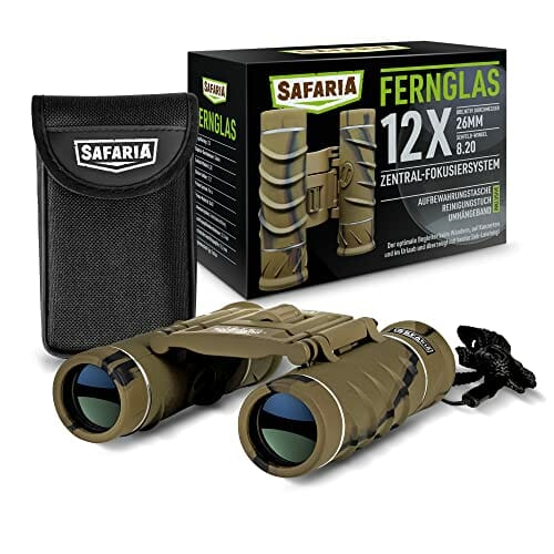 SAFARIA Lornetka dla dorosłych i dzieci – 12 x 26 kompaktowa lornetka, do obserwacji ptaków, obserwacji zwierząt, wędrówek, polowania – mała lornetka