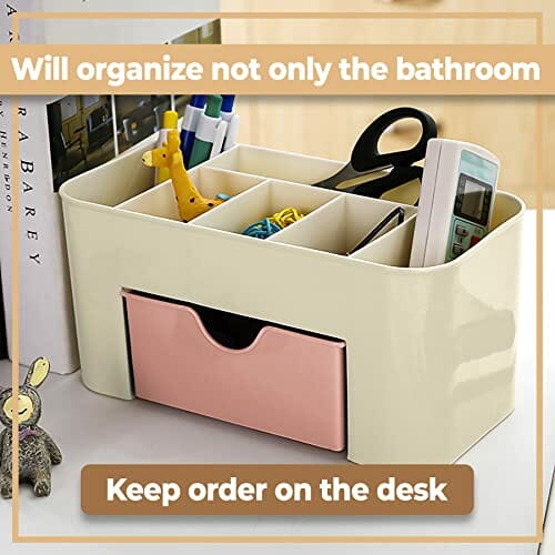 Retoo Organizer na kosmetyki z szufladą i sześcioma przegródkami do ma - obrazek 8