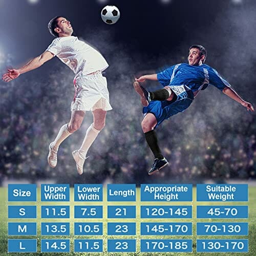 MILAIUN 2 pary ochraniaczy na golenie dla dorosłych i młodzieży, dla dzieci, z zoptymalizowaną kieszenią wsuwaną – skarpety piłkarskie, bandaże łydkowe, getry kompresyjne, skarpety do biegania - obrazek 3