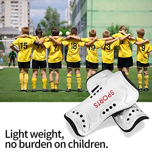 Dziecięce piłki nożnej, ochraniacze na golenie, nastolatki, piłka nożna, lekkie dzieci, biała podkładka na golenie, początkujący dla chłopców, dziewcząt, gry w piłkę nożną, sprzęt ochronny na nogi (6-15 lat) - obrazek 5