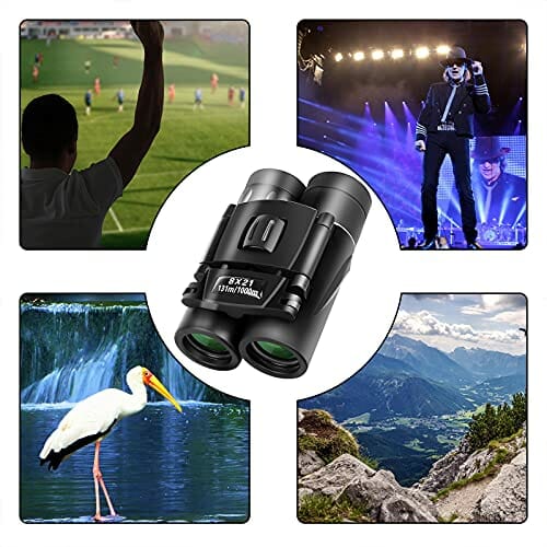 Qiaonato Lornetka dla dorosłych i dzieci, 8 x 21, mała lornetka, lekka lornetka do obserwacji ptaków, mistrzostw świata w piłce nożnej, wędrówek, polowań, zwiedzania polowań, nakłuwania polowego - obrazek 3