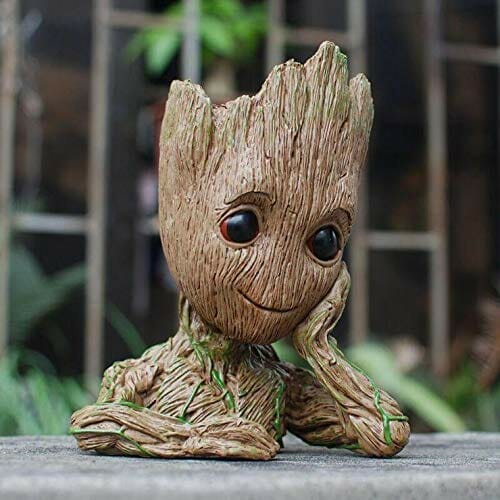 Baby Groot doniczka na kwiaty – duża ozdobna doniczka do akwarium, figurka dekoracyjna, wygląd drewna, uchwyt na długopisy – wewnątrz - obrazek 4