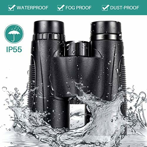QUNSE Lornetka dla dorosłych i dzieci, lekka, wodoodporna, kompaktowa lornetka z słabym światłem, noktowizorem BAK4 Prism FMC obiektyw HD, przejrzysty widok do obserwacji ptaków, polowania, podróży (10 x 42) - obrazek 7
