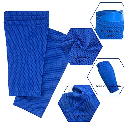 Zestaw ochraniaczy na piszczelę, ochraniacze piszczeli, dla dzieci z oddychającymi skarpetami do piłki nożnej, ochraniacze na piszczeli, młodzieżowe, ergonomiczne ochraniacze piszczeli, kompleksowa ochrona - obrazek 5