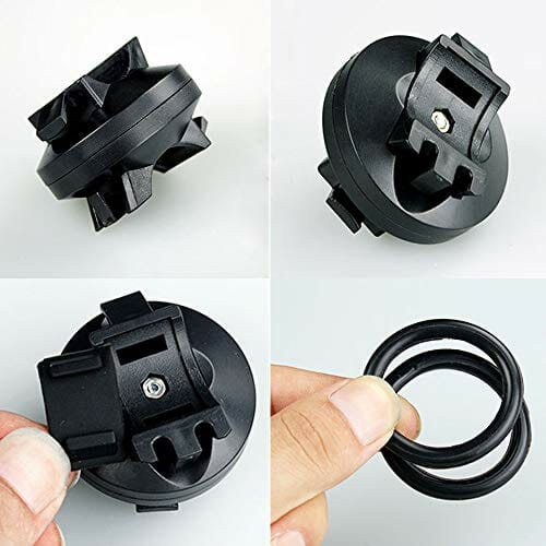 Uniwersalny uchwyt rowerowy obracany o 360° z małym pierścieniem podporowym do latarki, światła do roweru na szynie, obrotowy uchwyt na kierownicę rowerową, uchwyt na reflektor akumulatorowy - obrazek 3