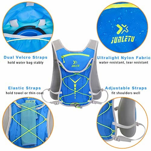 BTNEEU Plecak nawadniający z bukłakiem 2 l, nie zawiera BPA, oddychający, lekki plecak z pakietem nawodnieniającym do jazdy na rowerze, biegania, wspinaczki, wędrówek, biwakowania, pasuje do mężczyzn i kobiet - obrazek 7