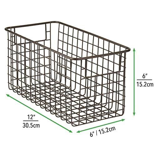 mDesign Kosz do wszystkich zastosowań - elastyczny kosz do przechowywania, kosz druciany z uchwytami - uniwersalne zastosowanie - 30 cm x 15 cm x 15 cm x 15 cm - brąz - obrazek 4