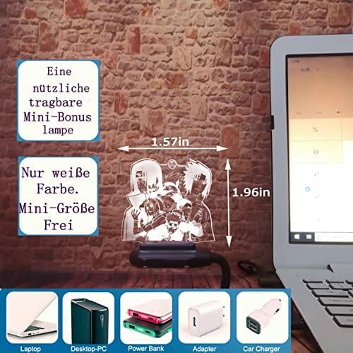 Nowość Hatake Kakashi Uzumaki Uchiha Sasuke Haruno Sakura Anime Sakura Nara Shikamaru lampa biurkowa z 7 zmieniającymi się kolorami RGB lampka nocna chłopiec chłopiec chłopiec Boże Narodzenie dekoracja prezent - obrazek 4