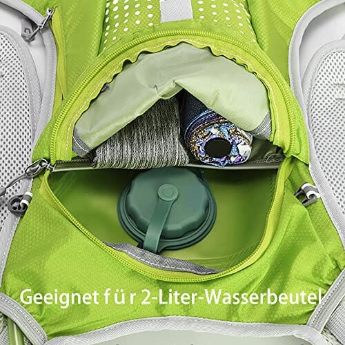 free knight Wodoszczelny plecak na rower o pojemności 6 l, z bukłakiem na wodę, z organizerem na kask, torba do jazdy na rowerze, jazdy konnej, biegania, joggingu, wędrówek (zielony), zielony - obrazek 3