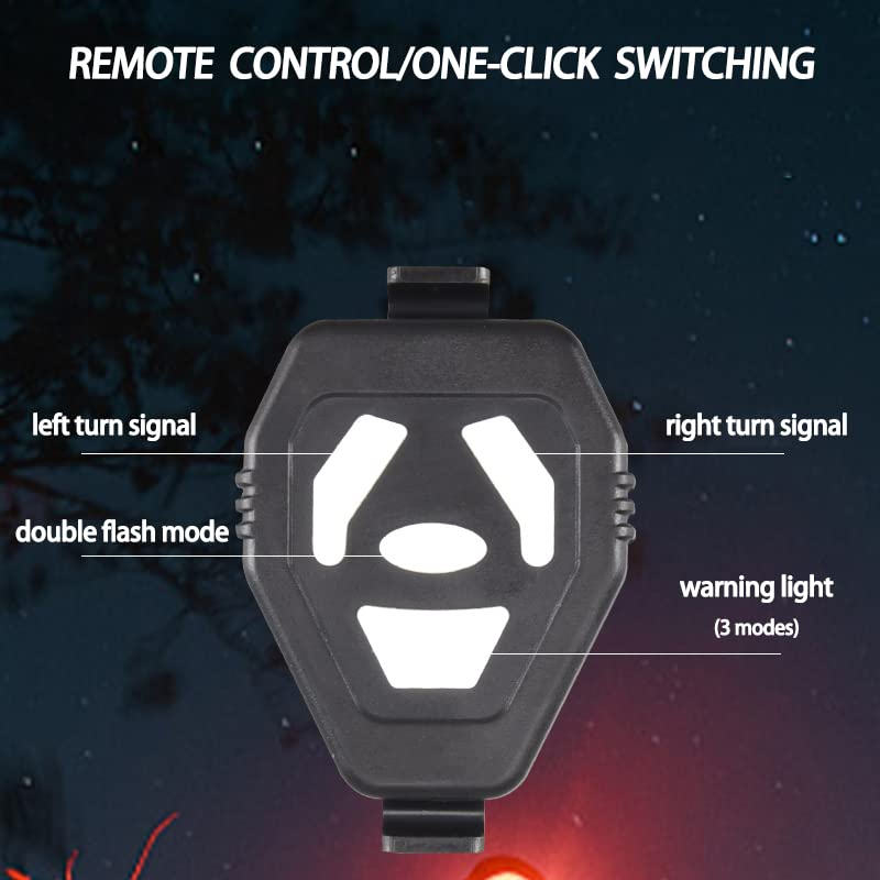 Migające rowery i hulajnoga elektryczna, tylne światło, możliwość ładowania USB, pilot bezprzewodowy, 6 trybów oświetlenia, łatwy montaż, bądź widoczny i wskazuj kierunek w każdej chwili - obrazek 4