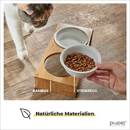 PiuPet Podwyższone miski do karmienia kotów i małych psów, pojemność 2 - obrazek 3