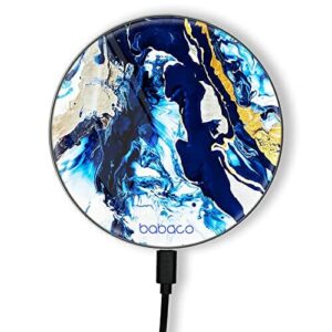 ERT GROUP Oryginalna i oficjalnie licencjonowana przez Babaco ładowarka indukcyjna, wzór Abstract 010, szklana bezprzewodowa stacja ładująca, kabel Micro USB 1 metr 10W