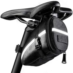 ProLeo Torba na siodełko rowerowe, kompaktowa torba na siodełko 1,2 l, torba rowerowa do codziennego użytku, samochód wyścigowy, jazda na rowerze na świeżym powietrzu, czarna
