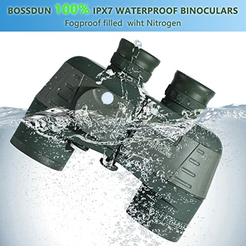 Wodoszczelna lornetka 10 x 50 dla dorosłych, do pływania łodzią, z dalmierzem, kompasem, profesjonalny sport, przenośna, na polowanie, do obserwacji ptaków, udoskonalony obiektyw FMC Bak4 - obrazek 2