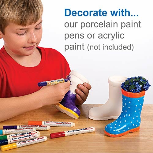 Baker Ross AG273 Wellington Boot ceramiczne doniczki (2 sztuki) do dek - obrazek 4