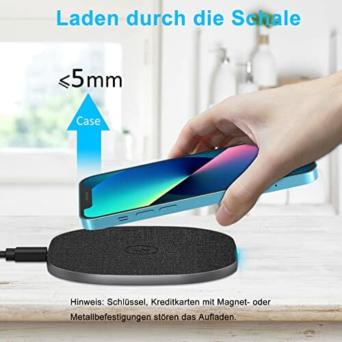 LUXSURE Bezprzewodowa ładowarka szybka Qi ładowarka współpracuje z Samsung Galaxy I Phone X/Xs Max/Xs/XR/8/8 Plus, Samsung S9 Plus, S8 Plus, S7 Edge Plus, S6 Edge, Note 9/8, HUAWEI MateRS inny telefon Qi (czarny-DE) - obrazek 3