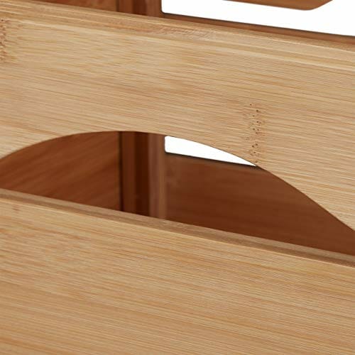 Relaxdays Uniwersalna skrzynka do układania w stos z drewna bambusowego, otwarte pudełko do przechowywania, stabilna, wys. x szer. x gł.: 20,5 x 27 x 38 cm, naturalna - obrazek 3