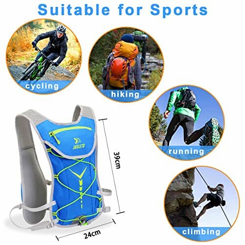 BTNEEU Plecak nawadniający z bukłakiem 2 l, nie zawiera BPA, oddychający, lekki plecak z pakietem nawodnieniającym do jazdy na rowerze, biegania, wspinaczki, wędrówek, biwakowania, pasuje do mężczyzn i kobiet - obrazek 3