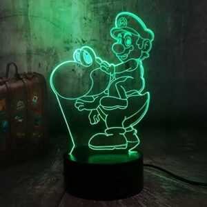 Yoshi figurka akcji, urocza zabawka do jazdy konnej, dinozaury 3D LED RGB lampka nocna 7 kolorów lampa stołowa dekoracja do domu na imprezę, zabawka dla dzieci, na urodziny, Boże Narodzenie