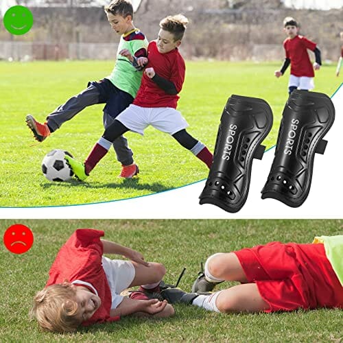 Dziecięce piłki nożnej, ochraniacze na golenie, dla nastolatków, piłka nożna, lekkie czarne ochraniacze na golenie, dla początkujących, dla chłopców, dziewcząt, gry w piłkę nożną, sprzęt ochronny na nogi (6-15 lat) - obrazek 6