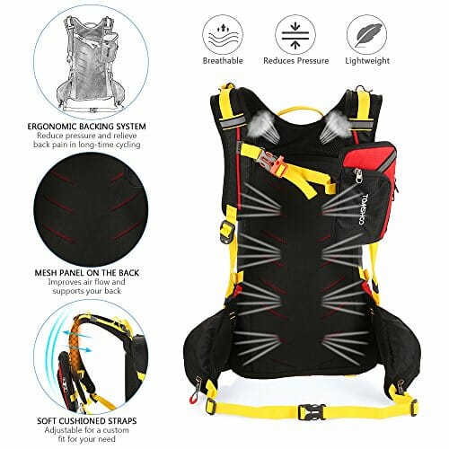TOMSHOO Plecak 20 l Uniseks Tomshoo 20 l Sac De Randonnée Ultraléger Respirant Imperméable Avec Housse De Pluie Pour Vélo Randonnée Équitat - obrazek 3