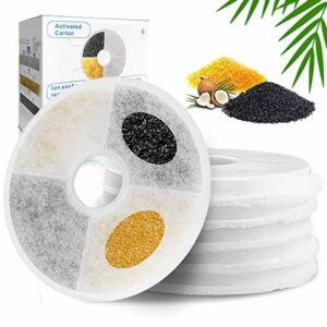 Filtr zastępczy do fontanny do picia dla kotów i psów, filtr z żywicą i węglem aktywnym, filtr wymienny do automatycznego dozownika wody dla zwierząt domowych, dozownik wody do kwiatów (6 sztuk)