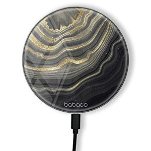 ERT GROUP Oryginalna i oficjalnie licencjonowana przez Babaco ładowarka indukcyjna, wzór Marble 009, szklana bezprzewodowa stacja ładująca, kabel Micro USB 1 metr 10W