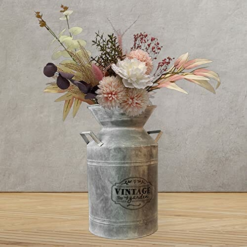 Koopman Dekoracyjny dzbanek na mleko Vintage Garden Ø 21 x wys. 37 cm cynk szary - blaszany dzbanek konewka dekoracyjna dekoracja stołu - obrazek 5