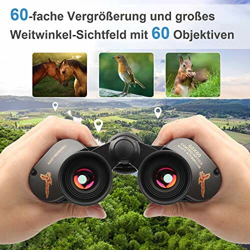 TTSkying Lornetka 60 x 60 HD, profesjonalna lornetka z noktowizorem IPX7, wodoszczelna, lornetka dla dorosłych, jasne i przejrzyste pole widzenia do podróży, obserwacji ptaków, uprawiania sportu i dzikich zwierząt - obrazek 7