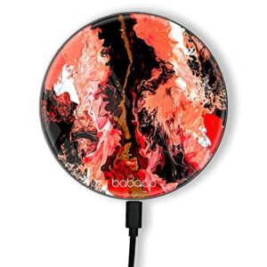 ERT GROUP Oryginalna i oficjalnie licencjonowana przez Babaco ładowarka indukcyjna, wzór Abstract 024, szklana bezprzewodowa stacja ładująca, kabel Micro USB 1 metr 10W