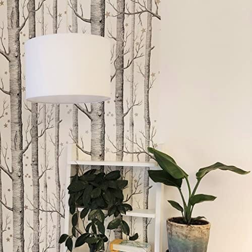youngDECO® Lampa do pokoju dziecięcego i pokoju dziecięcego, biała, 2 x E27, Ø 38 cm, klosz z materiału, dekoracja pokoju dziecięcego dla dziewcząt, kompletna lampa sufitowa, wyprodukowana w UE - obrazek 4