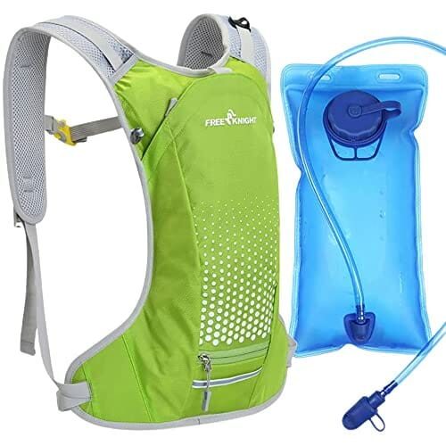 free knight Wodoszczelny plecak na rower o pojemności 6 l, z bukłakiem na wodę, z organizerem na kask, torba do jazdy na rowerze, jazdy konnej, biegania, joggingu, wędrówek (zielony), zielony